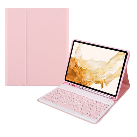 For Xiaomi Pad 6S Pro 12.4 2024 +X3 Candy Color Round Keys Bluetooth Keyboard Leather Case(Light Pink) - Xiaomi Keyboard by buy2fix | Online Shopping UK | buy2fix