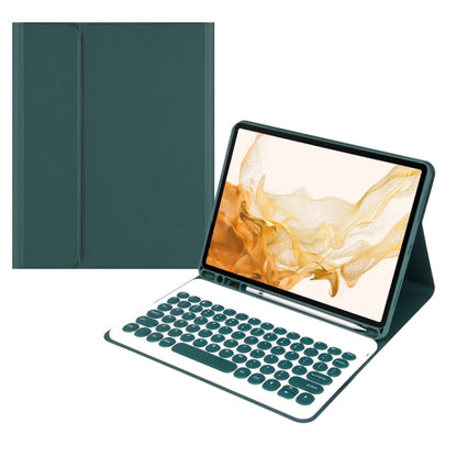 For Xiaomi Pad 6S Pro 12.4 2024 +X3 Candy Color Round Keys Bluetooth Keyboard Leather Case(Dark Night Green) - Xiaomi Keyboard by buy2fix | Online Shopping UK | buy2fix