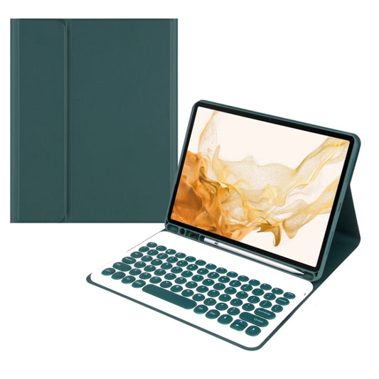 For Xiaomi Pad 6S Pro 12.4 2024 +X3 Candy Color Round Keys Bluetooth Keyboard Leather Case(Dark Night Green) - Xiaomi Keyboard by buy2fix | Online Shopping UK | buy2fix