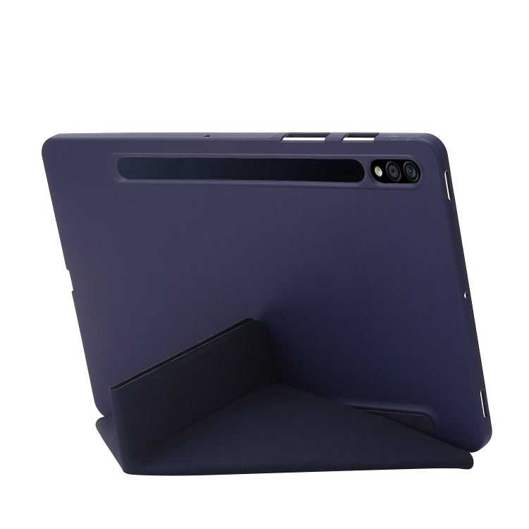 For Samsung Galaxy Tab S8 / S7 Deformation Silicone Leather Tablet Case(Dark Blue) by buy2fix