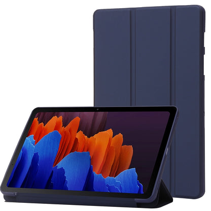 For Samsung Galaxy Tab S8 / S7 3-Fold Holder Silicone Leather Tablet Case(Dark Blue) by buy2fix
