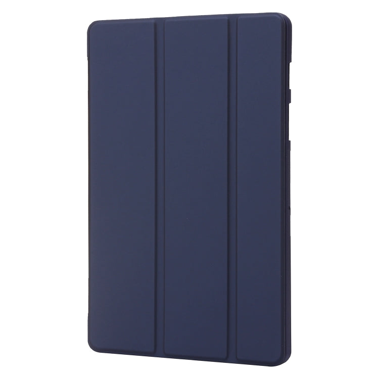 For Samsung Galaxy Tab S8 / S7 3-Fold Holder Silicone Leather Tablet Case(Dark Blue) by buy2fix