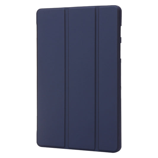 For Samsung Galaxy Tab S8 / S7 3-Fold Holder Silicone Leather Tablet Case(Dark Blue) by buy2fix