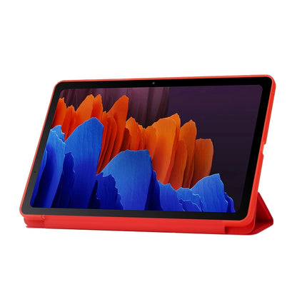 For Samsung Galaxy Tab S8+ / S7+ 3-Fold Holder Silicone Leather Tablet Case(Red) by buy2fix