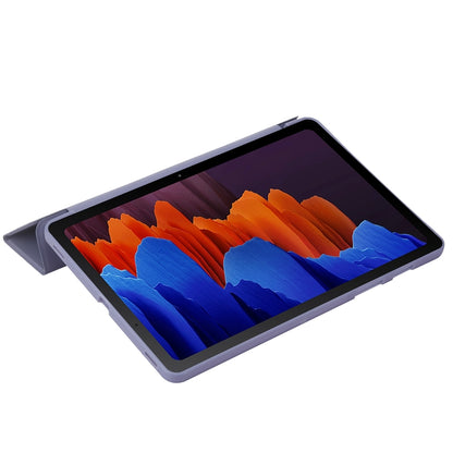 For Samsung Galaxy Tab S8+ / S7+ 3-Fold Holder Silicone Leather Tablet Case(Purple) by buy2fix
