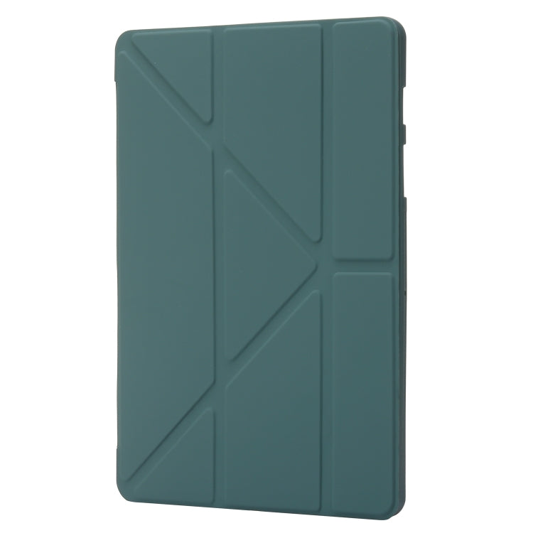 For Samsung Galaxy Tab S8+ / S7+ Deformation Silicone Leather Tablet Case(Dark Green) by buy2fix