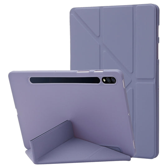 For Samsung Galaxy Tab S8+ / S7+ Deformation Silicone Leather Tablet Case(Purple) by buy2fix