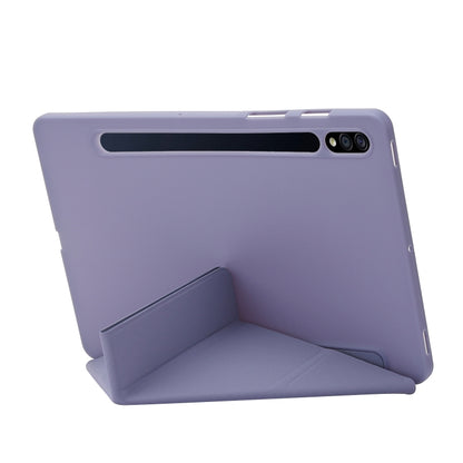 For Samsung Galaxy Tab S8+ / S7+ Deformation Silicone Leather Tablet Case(Purple) by buy2fix