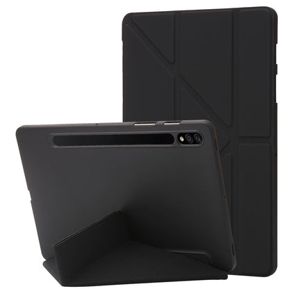 For Samsung Galaxy Tab S8+ / S7+ Deformation Silicone Leather Tablet Case(Black) by buy2fix