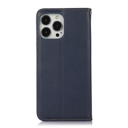 For iPhone 13 Pro KHAZNEH Nappa Top Layer Cowhide Leather Phone Case (Blue) - iPhone 13 Pro Cases by buy2fix | Online Shopping UK | buy2fix