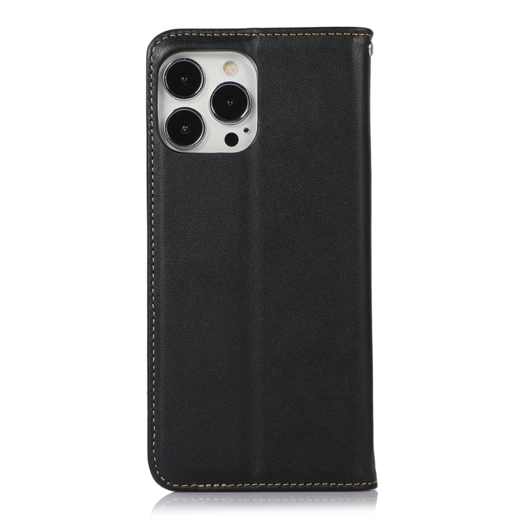 For iPhone 13 Pro KHAZNEH Nappa Top Layer Cowhide Leather Phone Case (Black) - iPhone 13 Pro Cases by buy2fix | Online Shopping UK | buy2fix
