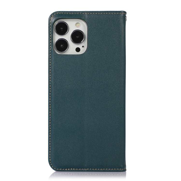 For iPhone 13 Pro Max KHAZNEH Nappa Top Layer Cowhide Leather Phone Case (Green) - iPhone 13 Pro Max Cases by buy2fix | Online Shopping UK | buy2fix