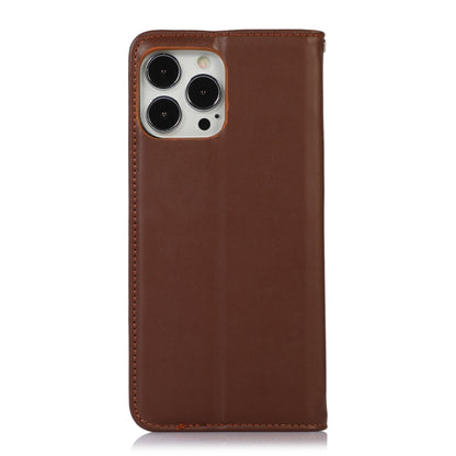 For iPhone 13 Pro Max KHAZNEH Nappa Top Layer Cowhide Leather Phone Case (Brown) - iPhone 13 Pro Max Cases by buy2fix | Online Shopping UK | buy2fix