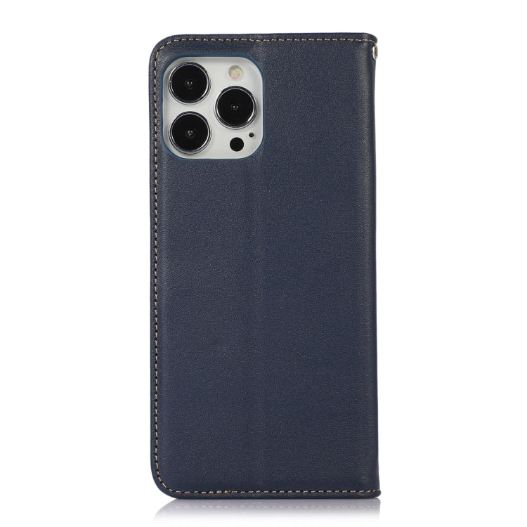 For iPhone 12 Pro Max KHAZNEH Nappa Top Layer Cowhide Leather Phone Case(Blue) - iPhone 12 Pro Max Cases by buy2fix | Online Shopping UK | buy2fix