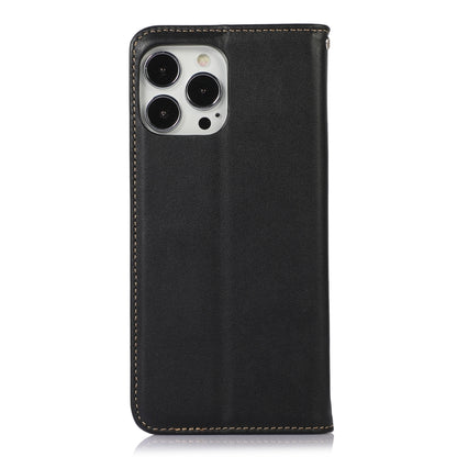 For iPhone 12 Pro Max KHAZNEH Nappa Top Layer Cowhide Leather Phone Case(Black) - iPhone 12 Pro Max Cases by buy2fix | Online Shopping UK | buy2fix