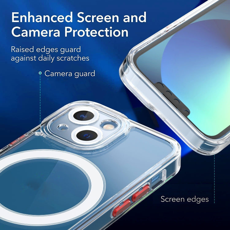 For iPhone 13 mini Cat-eye TPU + Acrylic Magsafe Phone Case (Blue) by buy2fix