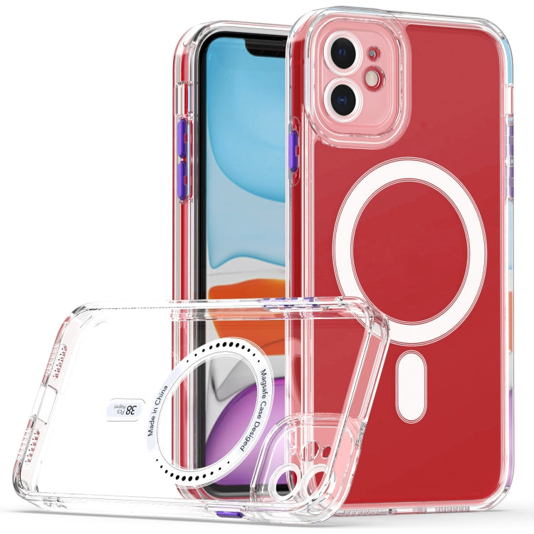 For iPhone 11 Cat-eye TPU + Acrylic Magsafe Phone Case (Purple) by buy2fix