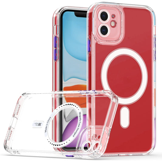 For iPhone 11 Cat-eye TPU + Acrylic Magsafe Phone Case (Purple) by buy2fix