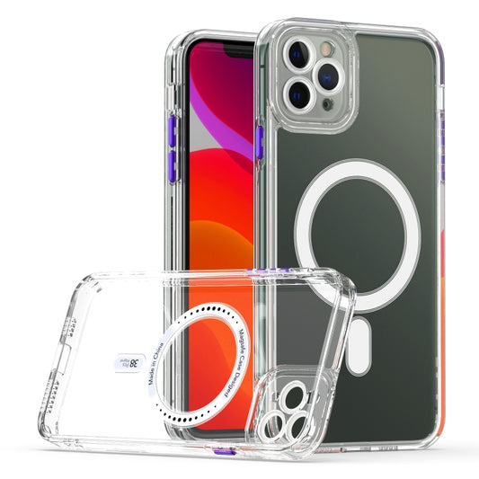 For iPhone 11 Pro Max Cat-eye TPU + Acrylic Magsafe Phone Case (Purple) by buy2fix