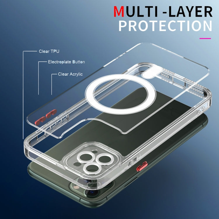 For iPhone 11 Pro Max Cat-eye TPU + Acrylic Magsafe Phone Case (Purple) by buy2fix