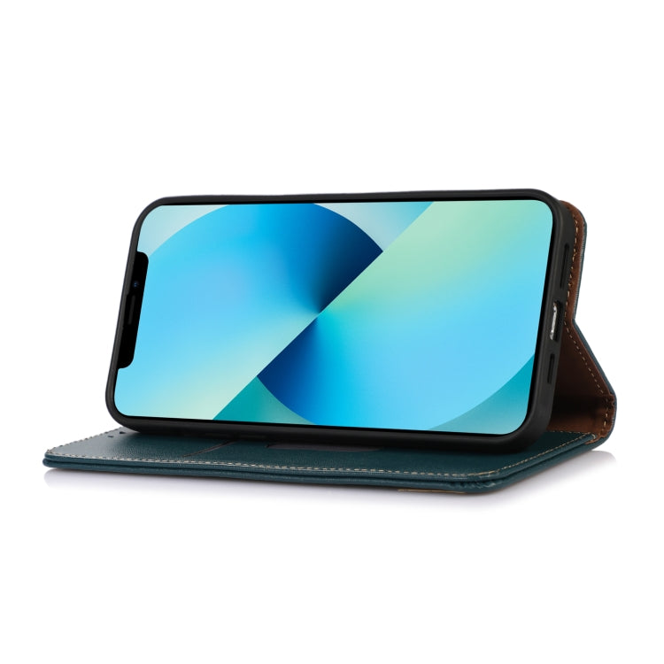 For Samsung Galaxy A73 5G KHAZNEH Nappa Top Layer Cowhide Leather Phone Case(Green) - Galaxy Phone Cases by buy2fix | Online Shopping UK | buy2fix
