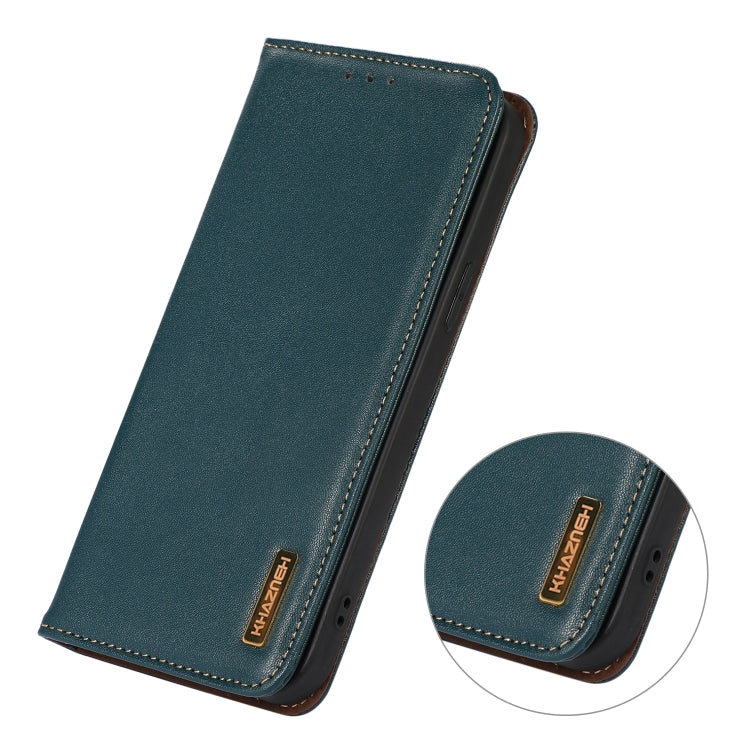 For Samsung Galaxy A73 5G KHAZNEH Nappa Top Layer Cowhide Leather Phone Case(Green) - Galaxy Phone Cases by buy2fix | Online Shopping UK | buy2fix