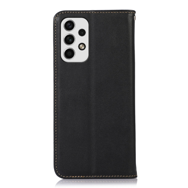 For Samsung Galaxy A73 5G KHAZNEH Nappa Top Layer Cowhide Leather Phone Case(Black) - Galaxy Phone Cases by buy2fix | Online Shopping UK | buy2fix