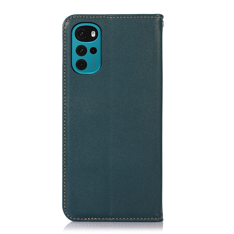 For Motorola Moto G22 KHAZNEH Nappa Top Layer Cowhide Leather Phone Case(Green) - Motorola Cases by buy2fix | Online Shopping UK | buy2fix