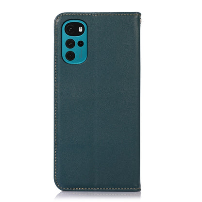 For Motorola Moto G22 KHAZNEH Nappa Top Layer Cowhide Leather Phone Case(Green) - Motorola Cases by buy2fix | Online Shopping UK | buy2fix