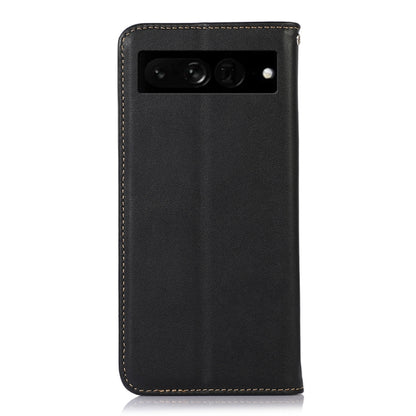 For Google Pixel 7 Pro 5G KHAZNEH Nappa Top Layer Cowhide Leather Phone Case(Black) - Google Cases by buy2fix | Online Shopping UK | buy2fix