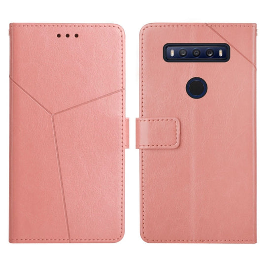 For TCL 10 SE Y Stitching Horizontal Flip Leather Phone Case(Rose Gold)
