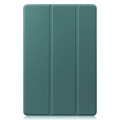 For Samsung Galaxy Tab S8 Three-folding Holder Custer Texture Leather Tablet Case(Green) - Galaxy Tab S8 Cases by buy2fix | Online Shopping UK | buy2fix