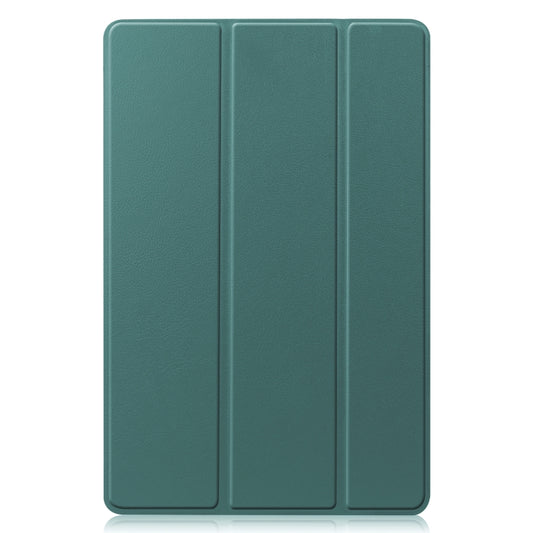 For Samsung Galaxy Tab S8 Three-folding Holder Custer Texture Leather Tablet Case(Green) - Galaxy Tab S8 Cases by buy2fix | Online Shopping UK | buy2fix