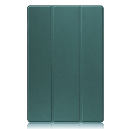 For Samsung Galaxy Tab S8 Ultra Three-folding Holder Custer Texture Leather Tablet Case(Green) - Galaxy Tab S8 Ultra Cases by buy2fix | Online Shopping UK | buy2fix