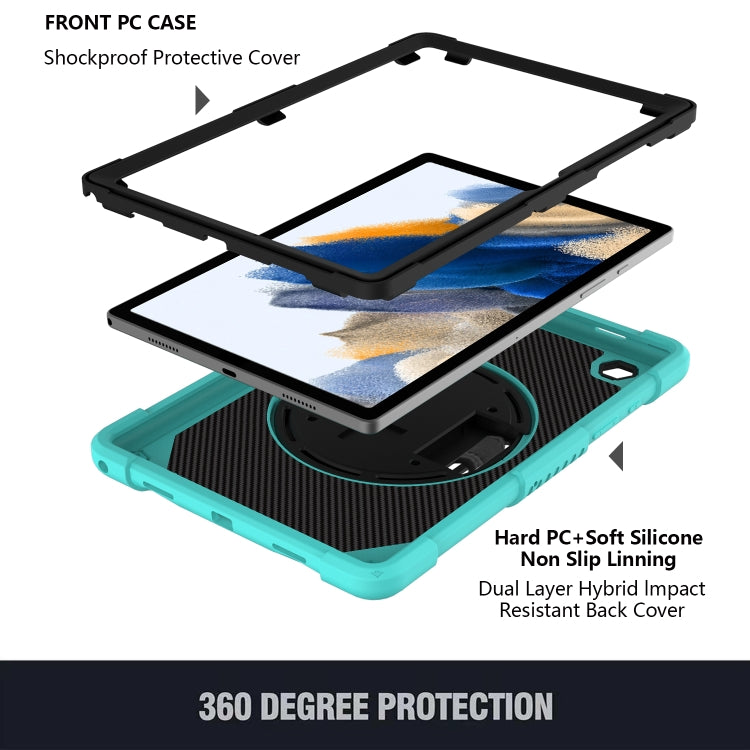 For Samsung Galaxy Tab A8 10.5 2021 Rotary Grab Silicone + PC Tablet Case(Mint Green) - Other Galaxy Tab PC by buy2fix | Online Shopping UK | buy2fix