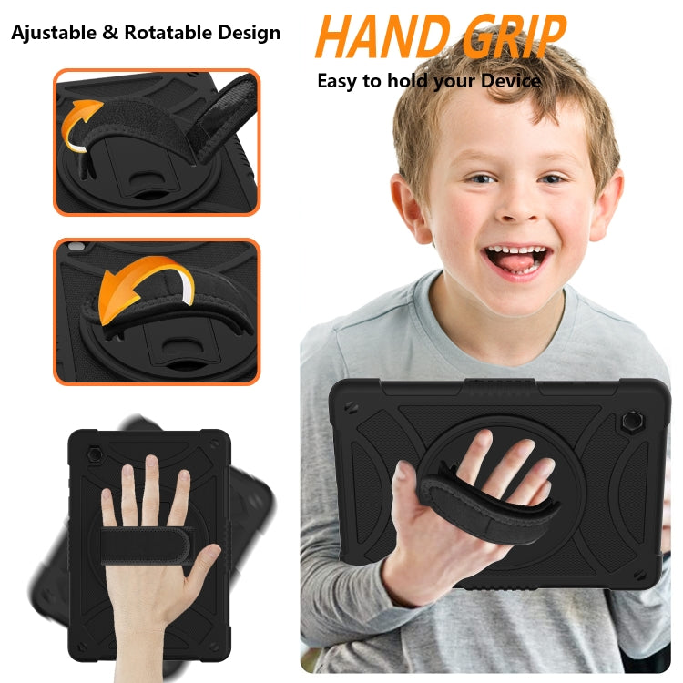 For Samsung Galaxy Tab A8 10.5 2021 Rotary Grab Silicone + PC Tablet Case(Black) - Other Galaxy Tab PC by buy2fix | Online Shopping UK | buy2fix