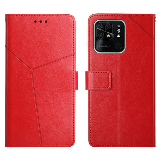 For Xiaomi Redmi 10C Y Stitching Horizontal Flip Leather Phone Case(Red)