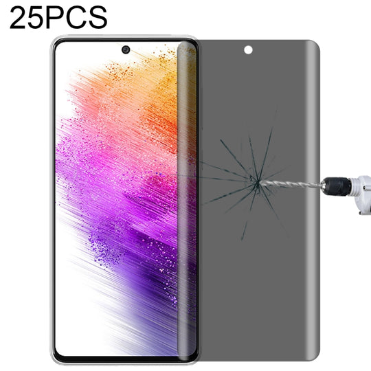 25 PCS Full Cover Anti-peeping Tempered Glass Film For Samsung Galaxy A73 5G