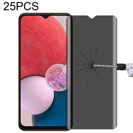 25 PCS Full Cover Anti-peeping Tempered Glass Film For Samsung Galaxy A13 4G / A13 SM-A137