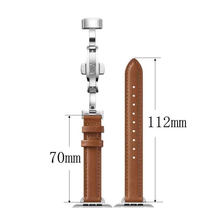 Slimming Butterfly Buckle Watch Band For Apple Watch Series 9&8&7 41mm / SE 3&SE 2&6&SE&5&4 40mm / 3&2&1 38mm(Houndstooth Purple Rose Gold) by buy2fix