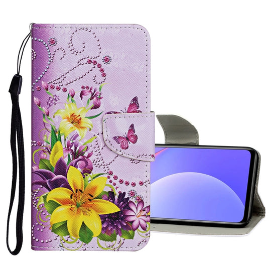 For Xiaomi Redmi Note 11 China Colored Drawing Pattern Flip Leather Case(Yellow Flower Butterfly)