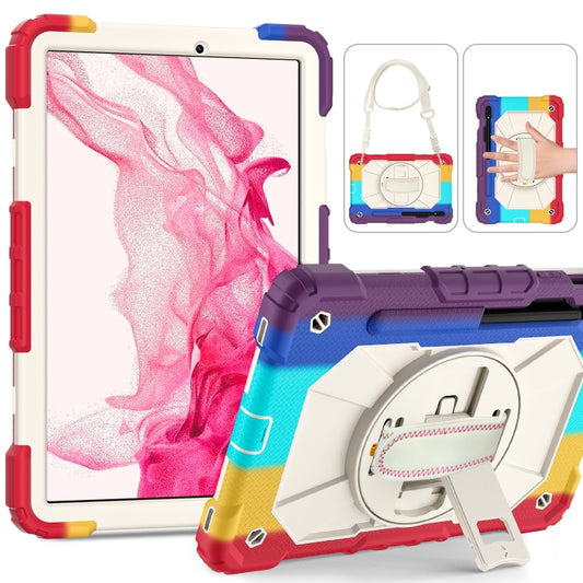 For Samsung Galaxy Tab S8 / Tab S7 Contrast Color Robot Silicone + PC Tablet Case(Colorful Red)) by buy2fix