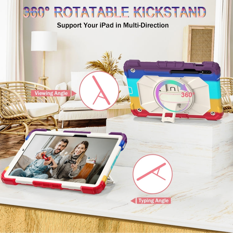 For Samsung Galaxy Tab S8 / Tab S7 Contrast Color Robot Silicone + PC Tablet Case(Colorful Red)) by buy2fix