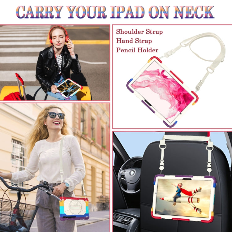 For Samsung Galaxy Tab S8 / Tab S7 Contrast Color Robot Silicone + PC Tablet Case(Colorful Red)) by buy2fix