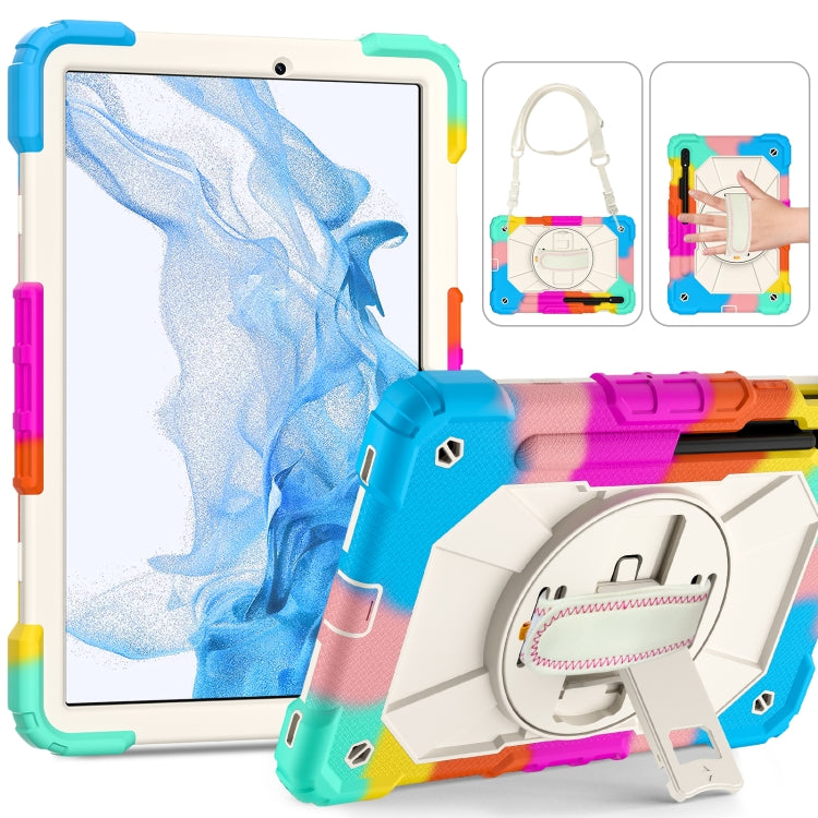 For Samsung Galaxy Tab S8 / Tab S7 Contrast Color Robot Silicone + PC Tablet Case(Colorful Blue) by buy2fix