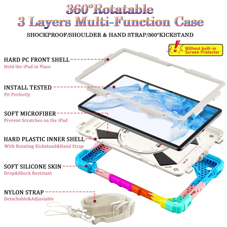 For Samsung Galaxy Tab S8 / Tab S7 Contrast Color Robot Silicone + PC Tablet Case(Colorful Blue) by buy2fix