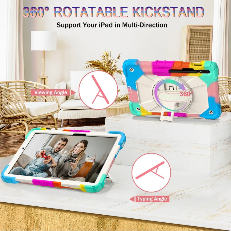 For Samsung Galaxy Tab S8 / Tab S7 Contrast Color Robot Silicone + PC Tablet Case(Colorful Blue) by buy2fix