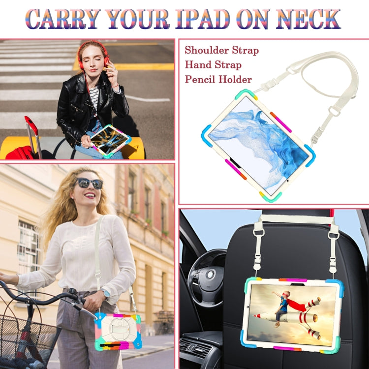 For Samsung Galaxy Tab S8 / Tab S7 Contrast Color Robot Silicone + PC Tablet Case(Colorful Blue) by buy2fix