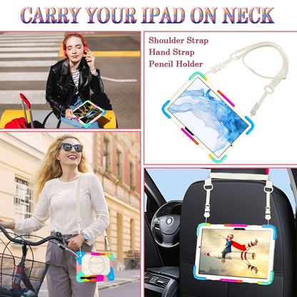 For Samsung Galaxy Tab S8 / Tab S7 Contrast Color Robot Silicone + PC Tablet Case(Colorful Blue) by buy2fix