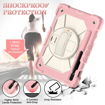 For Samsung Galaxy Tab S8 / Tab S7 Contrast Color Robot Silicone + PC Tablet Case(Rose Gold+Beige) by buy2fix